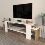Έπιπλο tv Lenora λευκό καρυδί 150x35x45cm ed16705 - Image 5