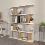 Βιβλιοθήκη Grace άσπρο καρυδί μελαμίνη 120x24 6x141εκ ed16736 - Image 5