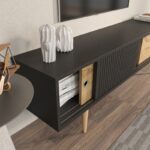 Έπιπλο τηλεόρασης Eon ανθρακί Oak 160x34 5x45cm ed16750 - Image 5