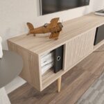 Έπιπλο τηλεόρασης Eon μαύρο Oak 160x34 5x45cm ed16751 - Image 4