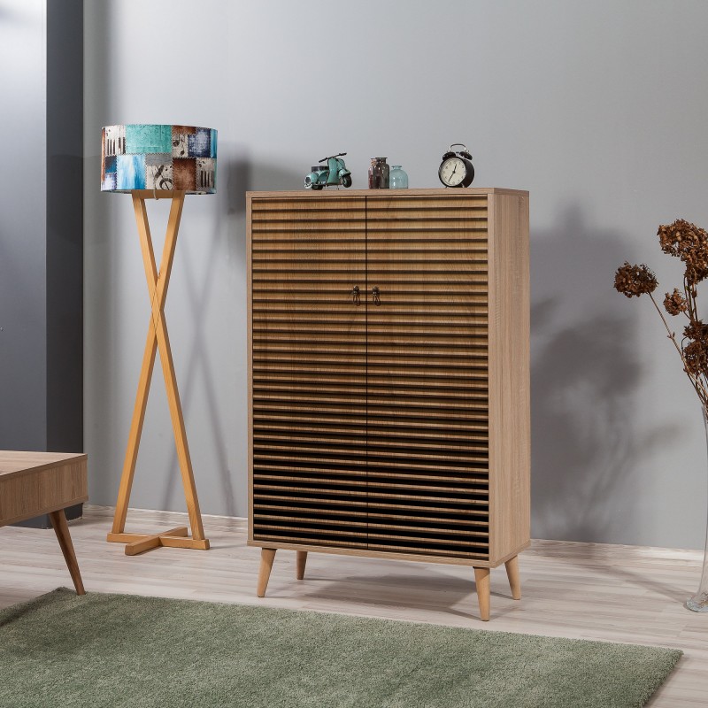 1675_0-800x800 PIANETA ΠΑΠΟΥΤΣΟΘΗΚΗ SONOMA OAK ΜΕΛΑΜΙΝΗ 80x36xH127cm ed1675 - Image 1