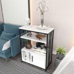 Βιβλιοθήκη Letos άσπρο μαύρο μελαμίνη 60x29 6x80εκ ed16760 - Image 4