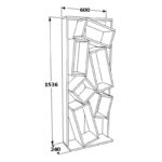 Βιβλιοθήκη Piranha μελαμίνη oak μαύρο 80x160x25 6cm ed16762 - Image 2