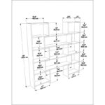 Βιβλιοθήκη Poyraz άσπρο δρυς μελαμίνη  163 5x22x150εκ ed16765 - Image 2