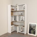 Βιβλιοθήκη Poyraz άσπρο καρυδί μελαμίνη 163 5x22x150εκ ed16766 - Image 5