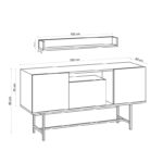 Μπουφέ Leya 150x45x40cm μελαμίνη μέταλλο ed1679 - Image 2