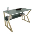 Γραφείο Veglia πράσινο χρυσό 120x60x72 8cm μελαμίνη ed16801 - Image 4