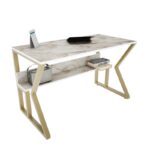 Γραφείο Veglia λευκό χρυσό 120x60x72 8cm μελαμίνη ed16805 - Image 3