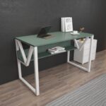 Γραφείο Lona πράσινο λευκό 120x60x72 8cm μελαμίνη ed16810