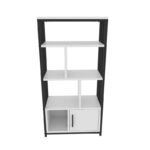 Βιβλιοθήκη Valero άσπρο μαύρο μελαμίνη 60x29 6x120εκ ed16819 - Image 4