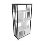 Βιβλιοθήκη Valero άσπρο μαύρο μελαμίνη 60x29 6x120εκ ed16819 - Image 3