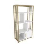 Βιβλιοθήκη Valero άσπρο χρυσό μελαμίνη 60x29 6x120εκ ed16820 - Image 3