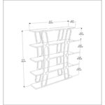 Βιβλιοθήκη Adar άσπρο χρυσό χρώμα μελαμίνη 120x25x120cm ed16824 - Image 2