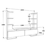 Έπιπλο τηλεόρασης Ava Oak μαύρο 183 6x31 7x140cm ed16825 - Image 2