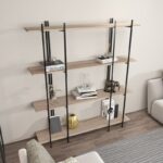 Βιβλιοθήκη Moss δρυς μαύρο μελαμίνη 160x29 6x180εκ ed16830