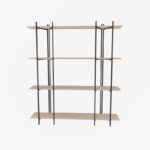 Βιβλιοθήκη Moss δρυς μαύρο μελαμίνη 160x29 6x180εκ ed16830 - Image 4