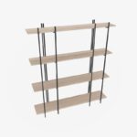 Βιβλιοθήκη Moss δρυς μαύρο μελαμίνη 160x29 6x180εκ ed16830 - Image 3