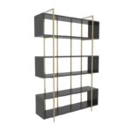 Βιβλιοθήκη Bruti ανθρακί χρυσό μελαμίνη 120x29 6x180εκ ed16832 - Image 4