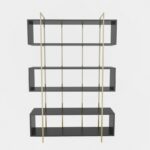 Βιβλιοθήκη Bruti ανθρακί χρυσό μελαμίνη 120x29 6x180εκ ed16832 - Image 3