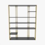 Βιβλιοθήκη ραφιέρα Jenny ανθρακί χρυσό χρώμα 120x29 6x160cm ed16835 - Image 3