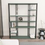 Βιβλιοθήκη ραφιέρα Jenny πράσινο μαύρο χρώμα 120x29 6x160cm ed16837
