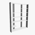 Βιβλιοθήκη ραφιέρα Jenny άσπρο μαύρο χρώμα 120x29 6x160cm ed16840 - Image 4