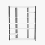 Βιβλιοθήκη ραφιέρα Jenny άσπρο μαύρο χρώμα 120x29 6x160cm ed16840 - Image 3