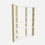 Βιβλιοθήκη ραφιέρα Jenny άσπρο χρυσό χρώμα 120x29 6x160cm ed16841 - Image 4