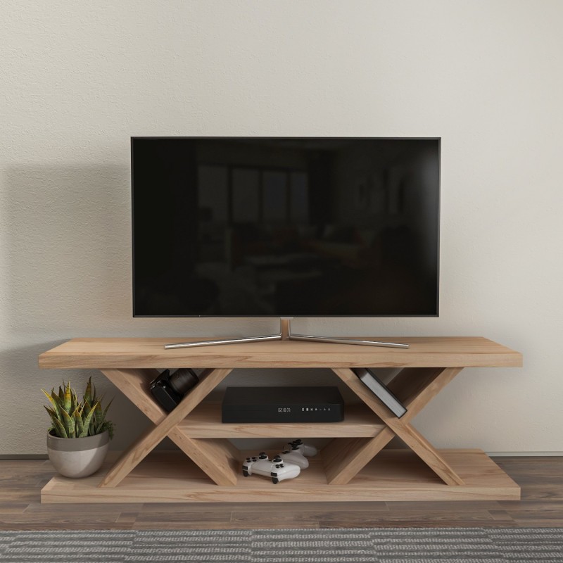 16843_0-800x800 Έπιπλο τηλεόρασης Massi Oak 136x37x42cm μελαμίνη ed16843 - Image 1