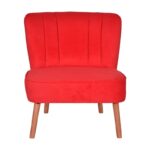 Πολυθρόνα Moon River κόκκινο ύφασμα 64x75x65cm ed16845 - Image 3