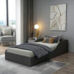 Μονό κρεβάτι Oya - Anthracite ed16902 - Image 4