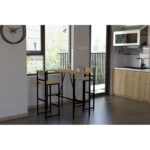 Σετ τραπέζι καρέκλες 3 τεμάχια Tibet - Oak ed16904 - Image 3