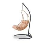 Μονή Κουνιστή Καρέκλα Κήπου Florya - Beige Black ed16910