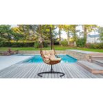 Μονή Κουνιστή Καρέκλα Κήπου Florya - Camel Black ed16911 - Image 5