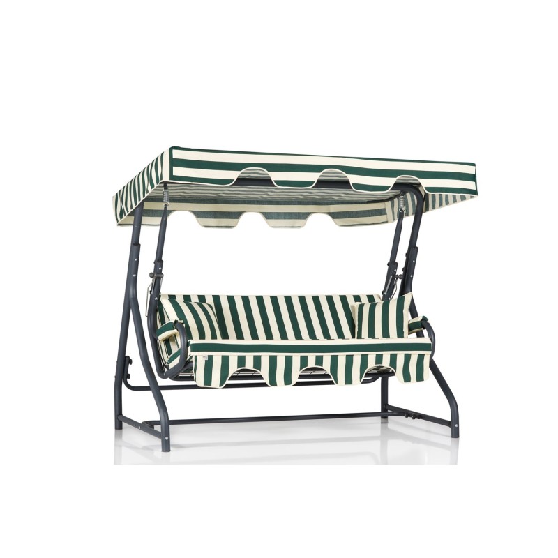 16917_0-800x800 Τριπλή Κουνιστή Καρέκλα Κήπου Ruta 1 - Green White Black ed16917 - Image 1