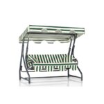 Τριπλή Κουνιστή Καρέκλα Κήπου Ruta 17 - Green Cream ed16919 - Image 3