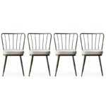 Καρέκλα Star mink χρώμα μέταλλο 43x42x82cm set 4τεμ ed1691