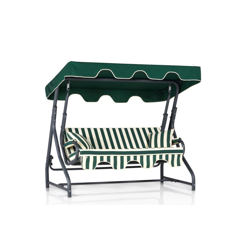 16920_0-800x800 Τριπλή Κουνιστή Καρέκλα Κήπου Ruta 18 - Green Cream ed16920 - Image 1