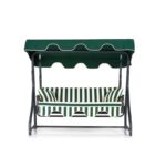 Τριπλή Κουνιστή Καρέκλα Κήπου Ruta 18 - Green Cream ed16920 - Image 3