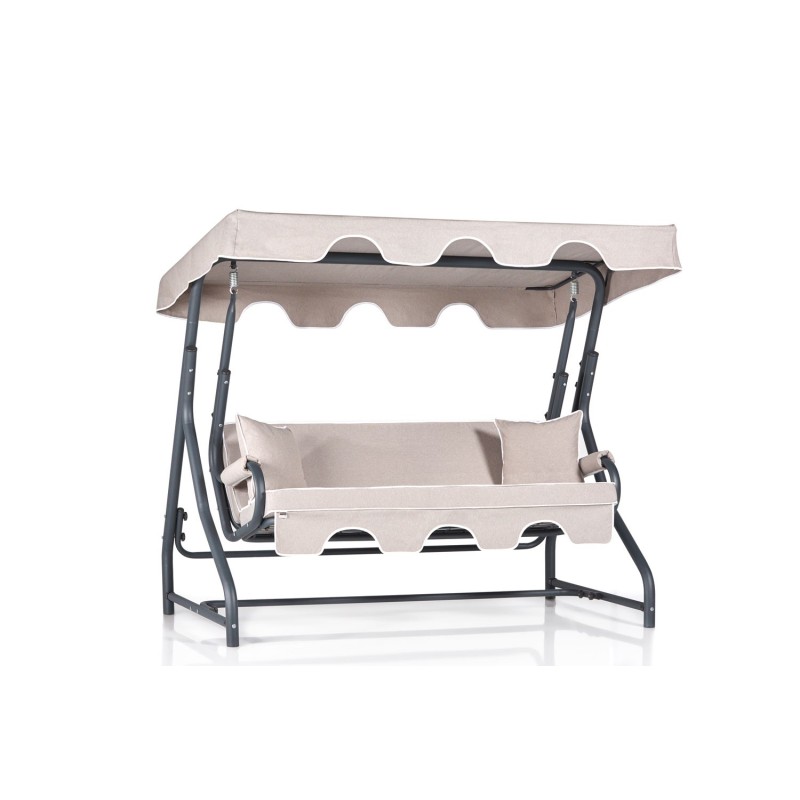 16921_0-800x800 Τριπλή Κουνιστή Καρέκλα Κήπου Ruta 2 - Cream Black ed16921 - Image 1