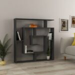 Βιβλιοθήκη Maze ανθρακί μελαμίνη 125x22x129εκ ed1694