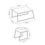 Σετ Τραπεζάκι σαλονιού Pal Orta Sehpa - Oak ed16964