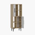 Βιβλιοθήκη ντουλάπι Leni Sapphire Oak άσπρη μελαμίνη 50x29 6x135cm ed1708 - Image 3