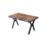 Τραπέζι Splendore καρυδί χρώμα μέταλλο μοριοσανίδα 140x75x80cm ed1710 - Image 3