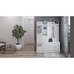 Έπιπλο εισόδου Dof άσπρο μελαμίνη 140x36 8x181 8εκ ed172 - Image 5