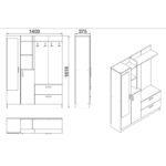 Έπιπλο εισόδου Dof άσπρο μελαμίνη 140x36 8x181 8εκ ed172 - Image 2
