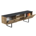 Έπιπλο tv Chieti καρυδί μαύρο χρώμα μελαμίνη 160x35x50 2cm ed1737 - Image 4