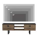 Έπιπλο tv Chieti καρυδί μαύρο χρώμα μελαμίνη 160x35x50 2cm ed1737 - Image 3