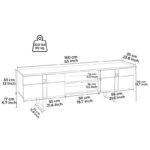 Έπιπλο tv Chieti καρυδί μαύρο χρώμα μελαμίνη 160x35x50 2cm ed1737 - Image 2