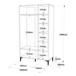 Ντουλάπα Air καφέ ανθρακί μελαμίνη 105x50x190 4εκ ed1742 - Image 2